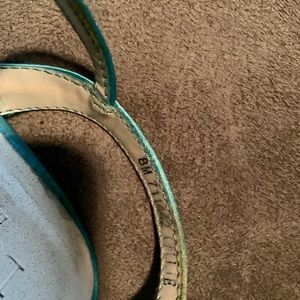 David’s Bridal Turquoise Callie Wedge Shoes-Size 8